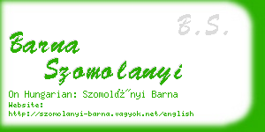 barna szomolanyi business card